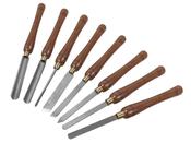 Faithfull HSS Turning Chisel Wooden Boxed Set, 8 Piece image