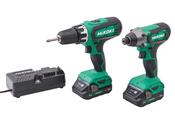 HIKOKI 18V COMBI AND IMPACT DRILL TWIN PACK 2 X 2AH image