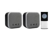 UNI-COM PORTABLE &amp; PLUG-IN DOOR CHIME SET BLACK image