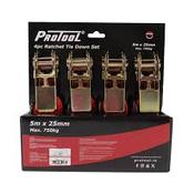PROTOOL 4PC RACTHET TIE DOWN 5M X  25MM X 750KG image