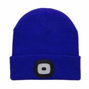 KINGAVON 4 SMD LED USB RECHARGEABLE HEADLIGHT BEANIE HAT - ONE SIZE / Blue image
