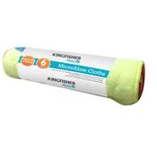 KINGFISHER MICROFIBRE CLOTHS 6PK