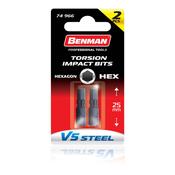 BENMAN SCREW BITS HEX 4 X 25MM (2PCS)