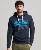 Superdry Neon Vintage Logo Hoodie - Eclipse Navy