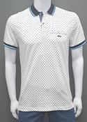 Dario Beltran Short Sleeve Polo 542 - White/Blue image