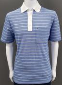 Daniel Grahame Short Sleeve 3 Button Stripe Polo Shirt 255 - Blue/White image