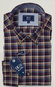 Daniel Grahame Checkered Long Sleeve Shirt - 46 Brown/Navy image
