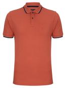 Douglas Short Sleeve 3 Button Polo Shirt - Rust image