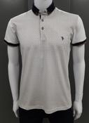 Tom Penn Short Sleeve Polo Shirt 854 - White/Beige image