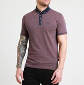 Bewley &amp; Ritch Bricks Patterned Jacquard Polo - Navy/Red image