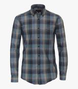 Casa Moda Long Sleeve Casual Check Shirt - Dark Turquoise image