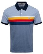 Original Penguin Mod Engineered Stripe Jersey Polo - Faded Denim image