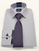 Daniel Grahame Gordon Tapered Fit Long Sleeve Formal Shirt &amp; Tie Set - Lilac image