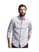 Superdry Studios Micro Textured Shirt- Cobalt Micro Dot image