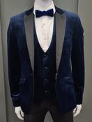 White Label Tapered Fit Satin Tuxedo Jacket - Navy image
