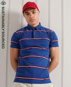 Superdry Academy Stripe Polo Shirt - Varsity Blue image