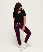 Ladies Superdry Orange Label Slim Joggers Sprinter Burgundy Marl