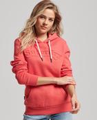 Ladies Superdry Vintage Cooper Emboss Hoodie - Red Coral Marl image