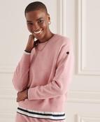 Ladies Superdry Essential Organic Cotton Crew Jumper - Soft Pink Marl image