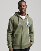Superdry Vintage Logo Classic Full Zip Hoodie - Thrift Olive Marl image