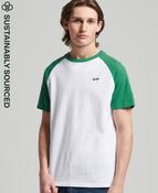 Superdry Vintage Baseball Tee - Optic/Field Green Marl image