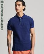 Superdry Organic Cotton Vintage Destroy Polo Shirt - Rinsed Indigo image
