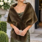 Khaki Faux Fur Wrap