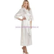 Long Ivory Satin &amp; Lace Robe image