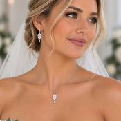 Bella – Necklace &amp; Earrings Set – Silver image