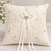 Ivory Lace Ring Cushion image