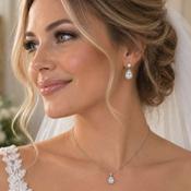 Críoa Necklace &amp; Earrings Set – Silver image