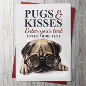 Pugs &amp;amp; Kisses Card 2 (Personalise) image