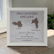 Personalised Two Counties One Love 3D Wooden Frame - Ireland