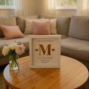 Personalised Newlyweds 3D Wooden Wedding Frame image