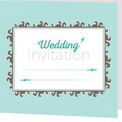 Aqua Amy Folded Invite image