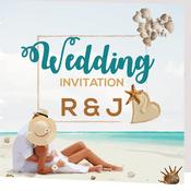 Shell Folded Wedding Invite image