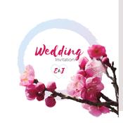 Pink Floral Folded Wedding Invite image
