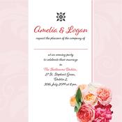 Pink and Red Floral Evening Invitation image