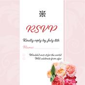 Red and Pink Floral RSVP image