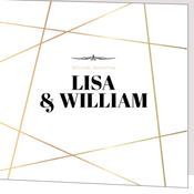 Gold and White Folded Wedding Invite image