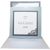 Majestic Moonlight Silver Pocket Invitation with Grey Border image