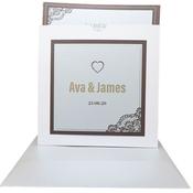 Majestic Classic Marble White Pocket Invitation with Brown Border image