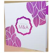 Floral White Invitation with Pink Foil image