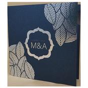 Floral King Blue Invitation with Silver Foil image