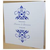 Elegant White Invitation with Blue Foil image