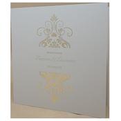 Elegant Sand Invitation with Gold Foil image