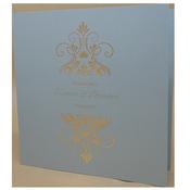 Elegant Moonlight Silver Invitation with Gold Foil image