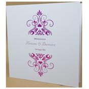 Elegant White Invitation with Pink Foil image