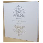 Elegant Marble White Invitation with Silver Foil image