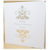 Elegant Marble White Invitation with Gold Foil image